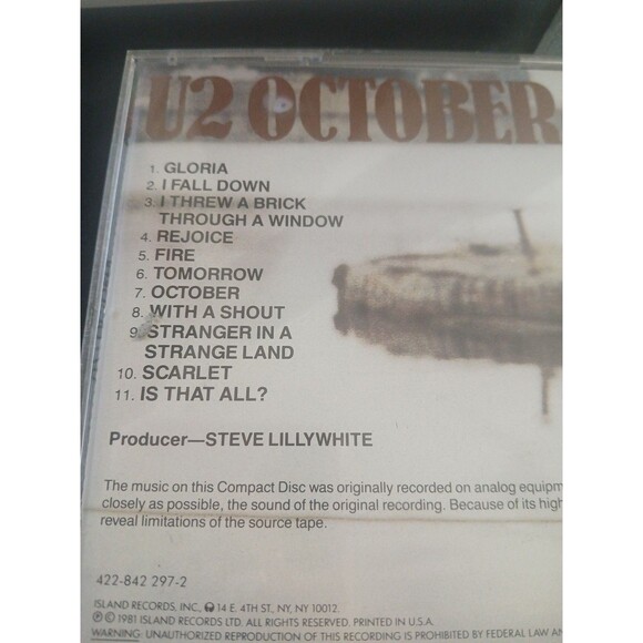 U2 October Island Records 1981 - Picture 2 of 8